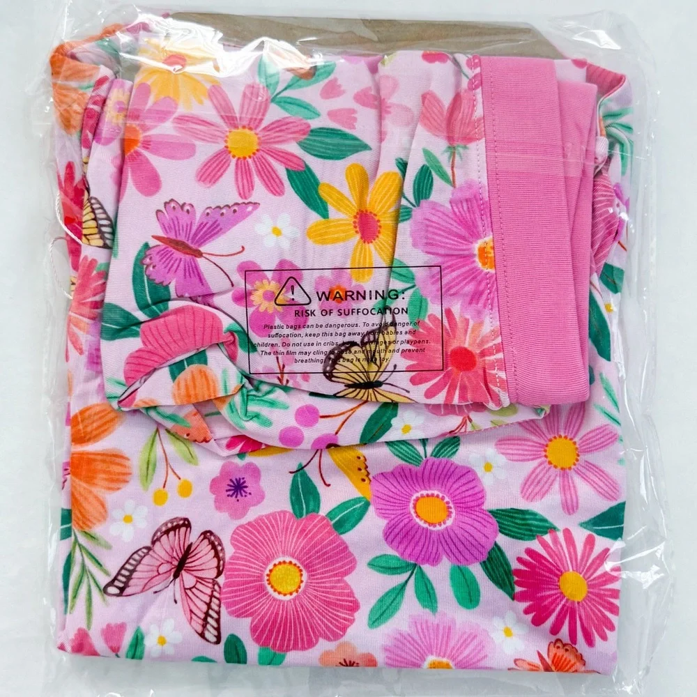 Little Sleepies Butterfly Blooms Long Sleeve Two Piece Pajama Set 3T NWT NIB